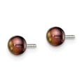 thumbnail image 2 of FB Jewels Sterling Silver 3-4mm Black FW Cultured Button Pearl Stud Earrings, 2 of 3