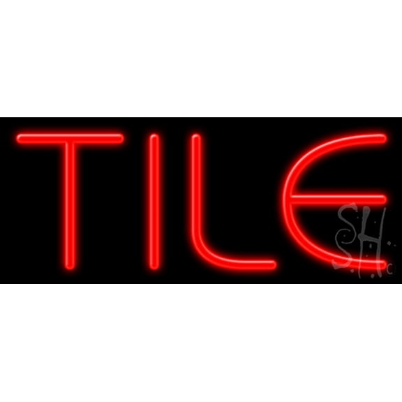 Tile LED Neon Sign 10" Tall x 24" Wide - inches Black Square Cut Acrylic Backing, with Dimmer - Premium built indoor Sign for Storefront, Store interior, Exhibition, Decor.