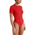 thumbnail image 7 of Vafful Bodysuits for Women Short Sleeve Going Out Outfits Shirts Body Suits Ribbed Knit Slim Fitted Button Down Tops Red XL, 7 of 7