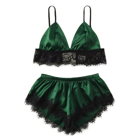 

Babysbule Womens Pajamas Clearance New Sexy Lace Lingerie Silk Underwear Sleepwear Underwear Pajamas Satin