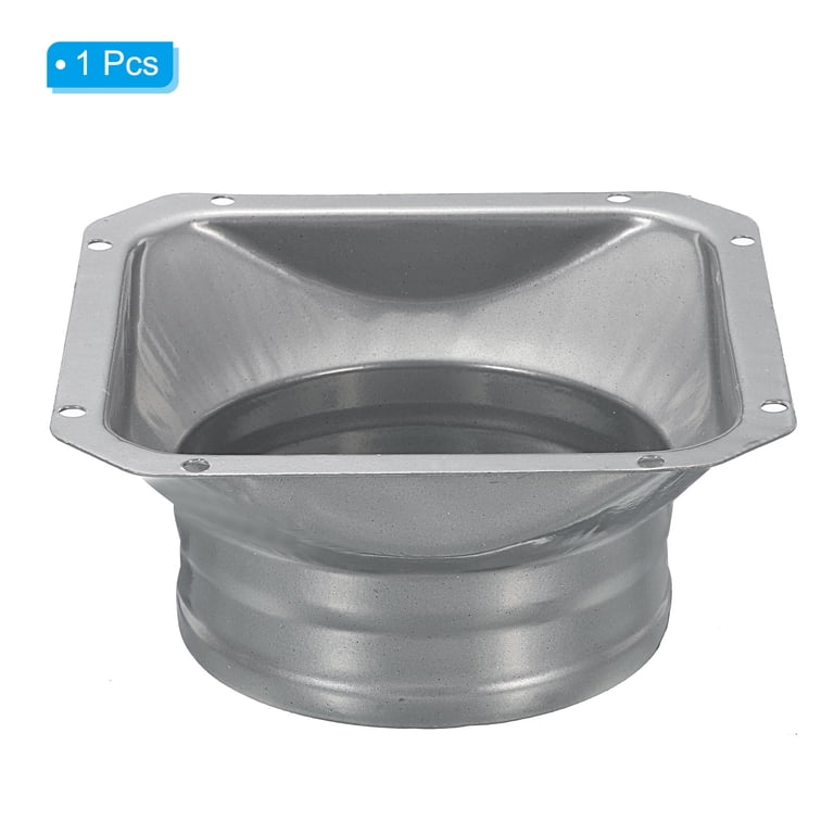 2-Pack 4-Inch Duct Connector Flange – Galvanized Iron, Straight Pipe Exhaust Fitting For HVAC, Dryer Vents, Wall Mount, Grey