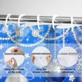 thumbnail image 6 of Christmas Shower Curtain - Blue and Silver Holiday Bathroom Decoration Snowflakes and Ornaments Design - Winter Decor with 12 Hooks - 72 x 72 Inches, 6 of 6
