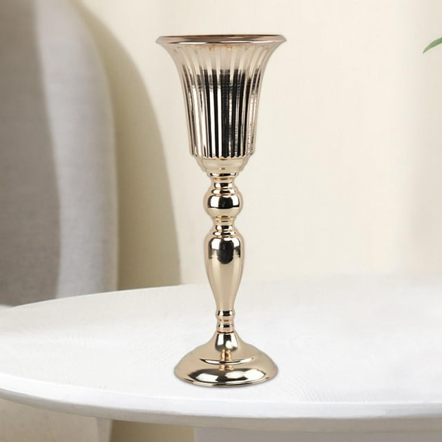 Retro Style Metal Flowers Vase Gold Flowerpot Stem Bunch Vases Holder Floral Arrangement for Wedding Party Dining Table Decoration altura 39cm Soledad florero decorativo