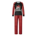 thumbnail image 2 of Elippeo Christmas Family Pajamas Matching Set Letter Santa Hat Print Long Sleeve Tops and Plaid Pants Sleepwear, 2 of 10