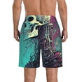 thumbnail image 3 of Yiaed Cartoon Art Skull Print Men's Swim Trunks with Lining Quick Dry Sports Shorts Beach Shorts Boardshorts-, 3 of 5