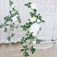thumbnail image 6 of Decor Crafts Artificial Floral Swag Fashion Celebration Chair Pews Decor Artificial Flower for Wedding Party Entryway White, 6 of 9