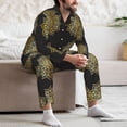 thumbnail image 7 of Daiia Gold Mandala for Men's Long-Sleeved Pajama Set – Soft & Comfortable Sleepwear Button-Up Pajamas Cozy Lounge Wear-, 7 of 7
