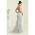 thumbnail image 2 of Womens Silver Prom Evening Pageant Long Sweetheart Strapless Sheath Plus Size Dress, 2 of 5