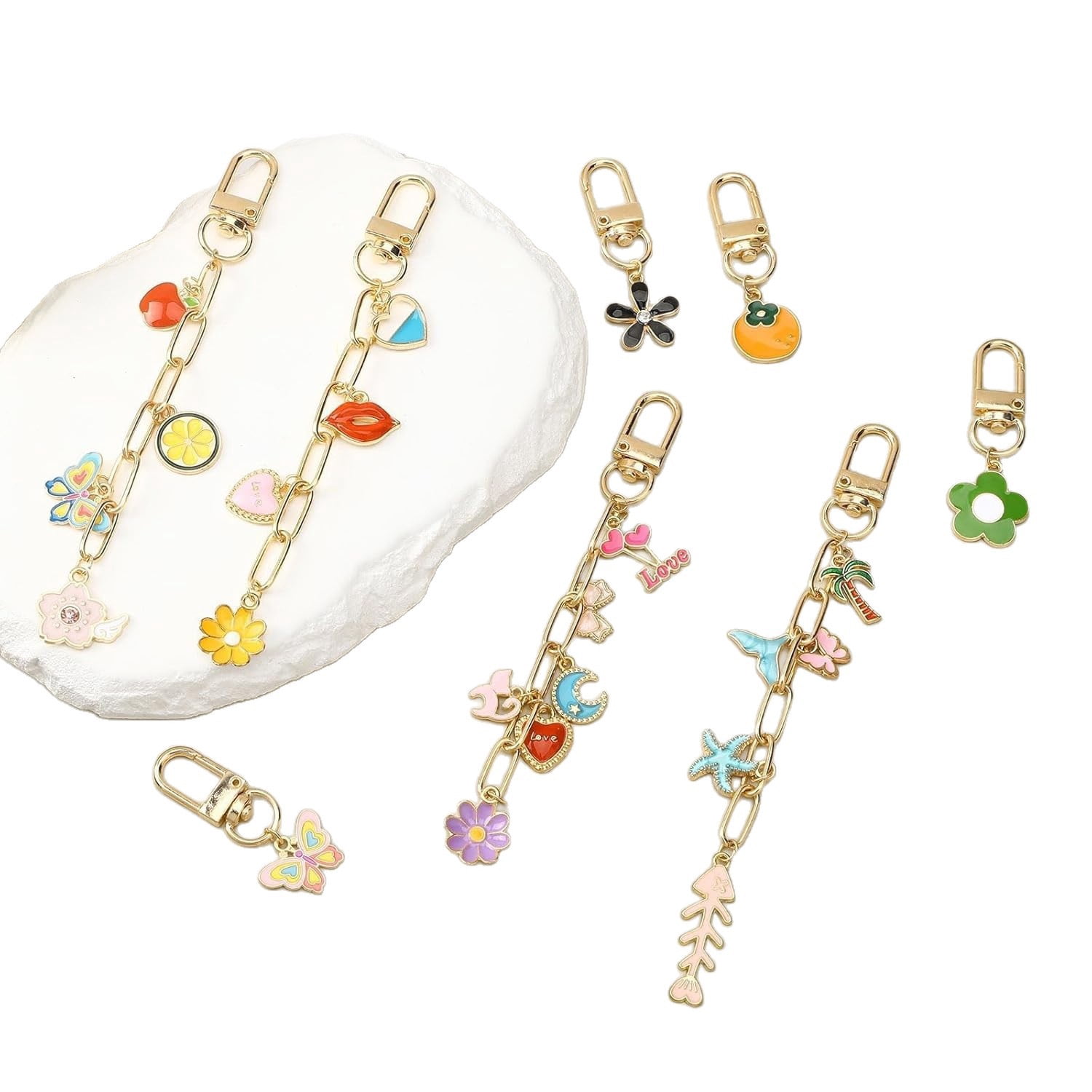 189 Pcs Keychain Making Kit, Gold DIY Jewelry Craft Kit with Charms Jump Rings Lobster Clasps Extender Chains Pliers, Keychain Supplies for Custom Gifts Bag Charms Accessories