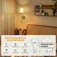 thumbnail image 5 of NookNova 2-Light Battery Operated Wall Sconces，Dimmable Rechargeable Battery Powered Wall Lamp Fixture Wireless LED Antique Brass Wall NookNova Lights with Frabic Shade For Bedroom Living Room, 5 of 7