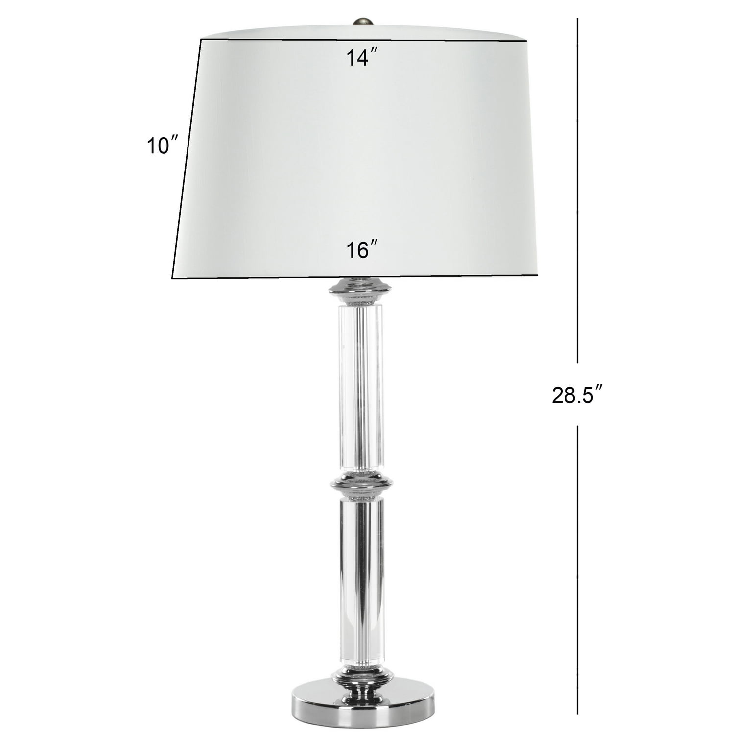 Safavieh Vendome 28.5 in. H Crystal Table Lamp, Clear, Set of 2