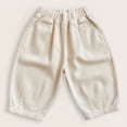 thumbnail image 2 of SONXAHE Solid‑Tone Casual Pants for Infant Boy Harem‑Cut Casual Pants Indoor Play Bottoms, 2 of 5