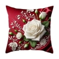 thumbnail image 2 of Yhmxh White Roses Throw Pillow Covers 18x18 Inch Floral Cushion Cases for Bedroom or Living Room, Romantic Rose Decorative Pillowcases Sofa Cushion Covers for Elegant Home Decor, 2 of 6