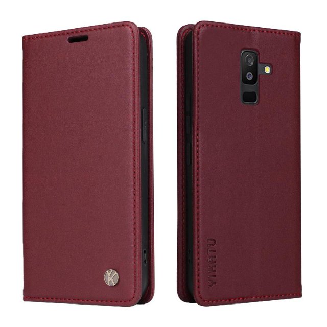 Funda para Samsung Galaxy A6 Plus Estuche de Cuero PU Tipo Cartera con Ranuras para Tarjetas y Cierre Magnético
