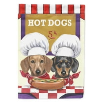 Carolines Treasures PPP3083GF Dachshund Hot Dog Stand Flag Garden Size  Small multicolor