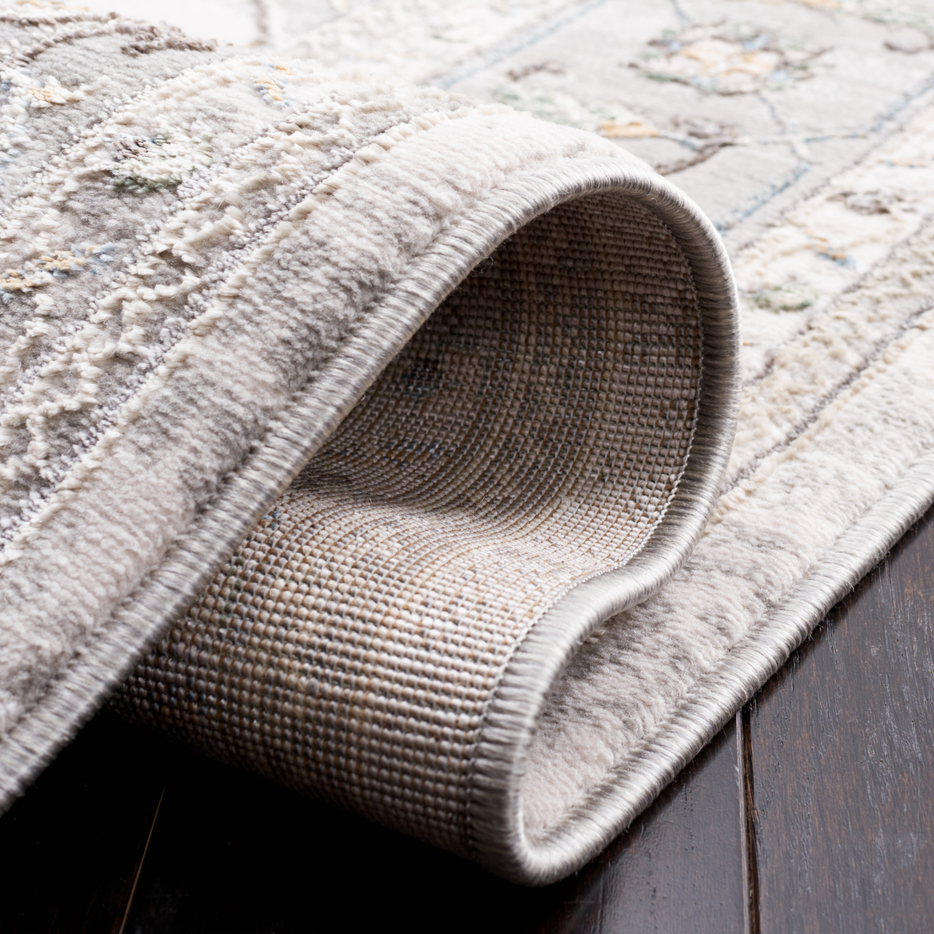 SAFAVIEH Bel Air Merlin Oriental Polyester Runner Rug, Gray/Light Gray, 2'3" x 11'