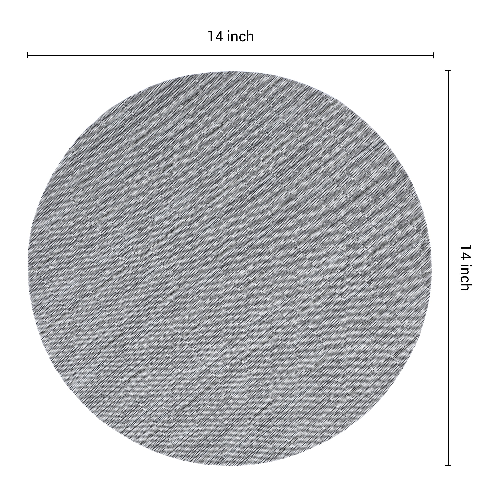 Unique Bargains Set of 6 Round Placemats for Kitchen Dining Table Decor Silver Gray