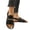 Black, variant on Croc Embossed Sandals, Leather Platform Sandals Adjustable Ankle Strap Wide Width Wedge Sandals Comfortable Walking Summer Beach Vacation Open Toe Flatform Slingback Casual Sandal, Gold 9
