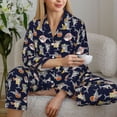thumbnail image 5 of KLL Sharks In Sunglasses Print Women's Long Sleeve Pajamas with Pants Sleepwear Loungewear 2 Set-X-Large, 5 of 7