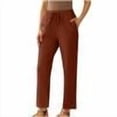 thumbnail image 7 of Admvng Sweatpants Women Baggy Solid Color Lace-Up with and Linen All Straight Leg Casual Pants, Size S-5XL, 7 of 7
