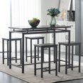thumbnail image 5 of Veryke Industrial Style 5 Piece Dining Table Set, Metal Frame Table and 4 Stools in Black, 5 of 10