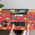 thumbnail image 4 of Long Mouse Pads for Desk,Colorful Dinosaur Red Pattern Desk Mats on Top Of Desks, Desk Mouse Pad Extra Large with 3mm Non-Slip Base and Stitched Edge for Gaming,Office,Work,Home 47.3"x23.6", 4 of 6