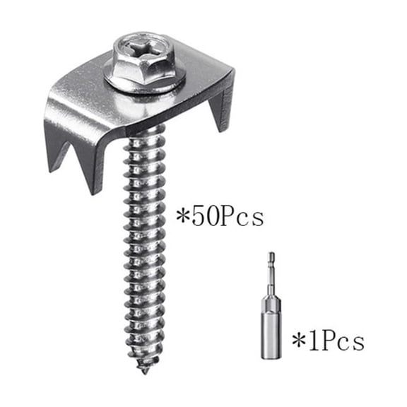 Fence Staples, 304 Stainless Steel Fence Nails for Softwood, Reusable Wire Fence Staples Screws for Mesh and Woven Fencing, 50pcs Fence Fasteners with Wire Fixer Hold Wire Firmly