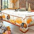 thumbnail image 2 of Thanksgiving Tablecloth Turkey, Fall Pumpkin Rectangle Table Cloths 60 x 102 for Harvest Festival Decor,Perfect for Kitchen Dinner, Restaurant,Outdoor Holiday Picnic Table Cover, 2 of 6