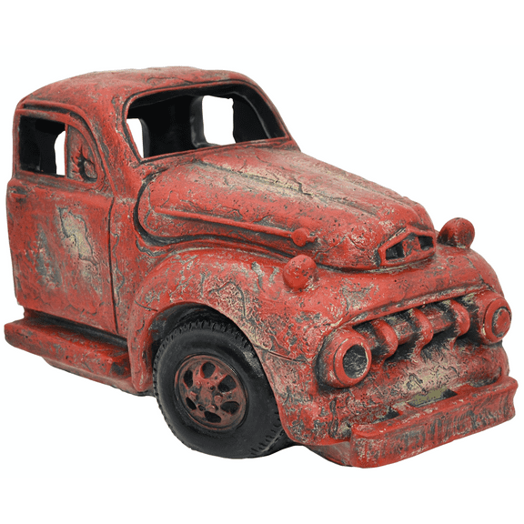 Komodo Red Pickup Truck Aquarium Decor