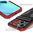 thumbnail image 4 of Case for iPhone 11,Military Grade [Built-in Kickstand] with Card Holder Dual-Layer Design Heavy Duty TPU+PC Shockproof Protection Phone Case foriPhone 11,6.1 inch (Red), 4 of 18