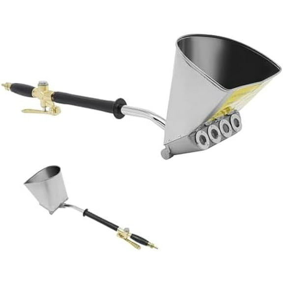 Air Powered Stucco Sprayer with 4 Jets, Pneumatic Spray Gun Tool for Cement Mortar Concrete Wall Plaster Texture Sprayer, Designed for Wall Tops, 1.32 Gal Hopper Capacity