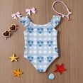 thumbnail image 6 of Abcomgle 3t Swimsuit Girls Floral Print One Piece Swimsuit for Girls Ruffled Stretchy Bathing Suits for Girls, 6 of 7