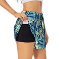 thumbnail image 2 of Disketp Hawaiian Style Print Women's Shorts Workout Shorts for Athletic Gym Running Shorts with Phone Pockets X-Large, 2 of 8