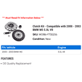 thumbnail image 2 of Clutch Kit - Compatible with 2000 - 2003 BMW M5 5.0L V8 2001 2002, 2 of 2