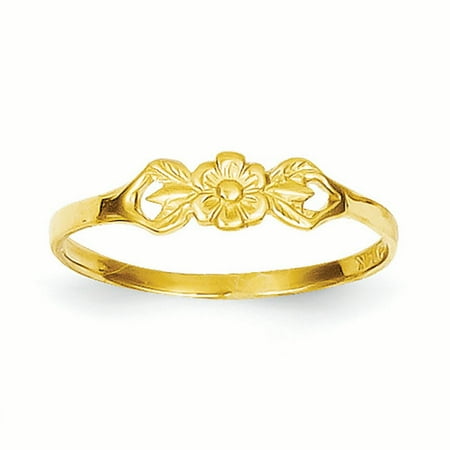 Childs Flower Ring - 14K Yellow Gold Baby and Children Flower Ring, Size 5