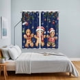 thumbnail image 3 of Gingerbread Christmas Kitchen Curtains Window Panels, Xmas Balls Branches Navy Blue Insulated Window Treatment Curtain, Grommet Curtains for Bedroom/Living Room/Bathroom, 2 Piece 42"Wx63"L, 3 of 8