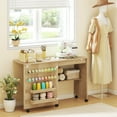 thumbnail image 2 of HOMCOM Folding Sewing Table, Rolling Craft Table with Storage, Natural, 2 of 10