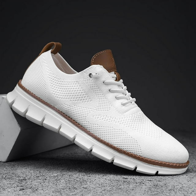 Zapatos casuales Brock de talla grande 48 para hombre, de moda, con superficie tejida, transpirables, ligeros y deportivos