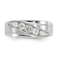 thumbnail image 4 of Solid 14k White Gold Lab Grown Diamond Matte Brushed Finish / Men's Wedding Ring Band Ba Size 9 (.498 cttw.), 4 of 8