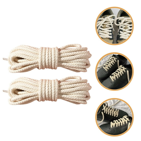 RENACLIPY Cotton Rough Rope 2 Sets Decorative Replacement Laces for Shoes, Boots, Sneakers, Multi-Functional