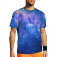 thumbnail image 2 of T Shirt For Men Starry Space Print Sports Summer Starry Space Print Awesome Trendy Cool Tee Shirt Fo, 2 of 7