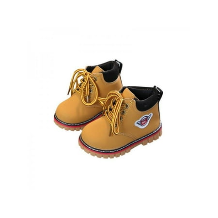 Winter Kids Girls Boys Leather Snow Boots Child Warm Martin Boots Shoes