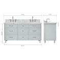 thumbnail image 2 of Ariel Monroe 67 Inch Double Oval Sink Bathroom Vanity With Italian Carrara Marble Countertop 1.5 inch Edge In Grey, 2 of 7