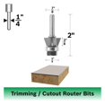 thumbnail image 2 of Fresa para router Bosch 85420M de 22° con punta de carburo y 3 filos, 2 of 2