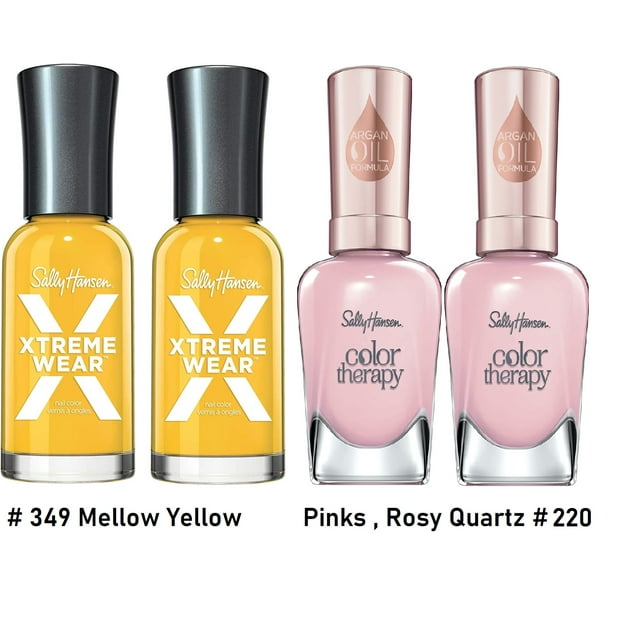 Sally Hansen Ensemble Combo Color Therapy Roses, Rosy Quartz - 220 et Xtreme Mellow Yellow -360