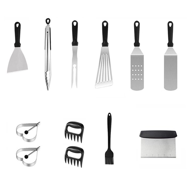 Kit De Accesorios Para Plancha Kit de plancha superior plana de 11 Uds., acero inoxidable, apto para lavavajillas, esencial para barbacoa al aire libre
