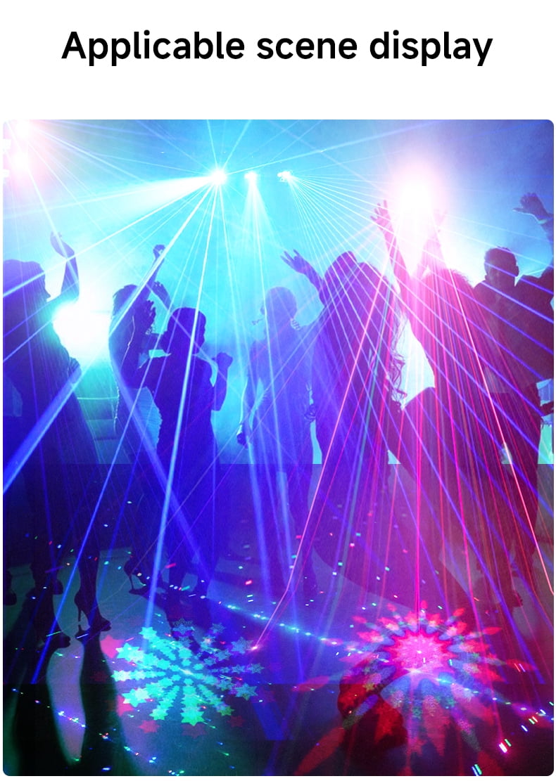 Party Lights DJ Disco Lights, 3D Effect Sound Sensing Laser Flash Stage Projector Home Show Christmas Halloween Party Birthday Decorations Club KTV Bar Karaoke Dance