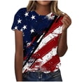 thumbnail image 3 of Qingpeng 4th of July Patriotic T Shirts for Women Summer Star Print Shirts Women's Independence Day Short Sleeve Casual Tee Tops, 3 of 6