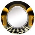 thumbnail image 3 of DESIGN ART Designart 'Golden Shrine Circle Anomaly' Printed City Wall Mirror 32in.x32in., 3 of 5