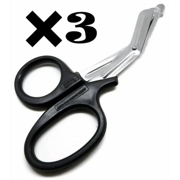 3 Pcs Black Utility Scissors 7.25" Multi-Purpose Diy Ems Emt Shears Instruments